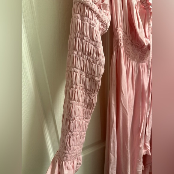 Sleeper - Juliette Shirred Asymmetric Dress - Pink - Size S - NWT - Picture 8 of 14